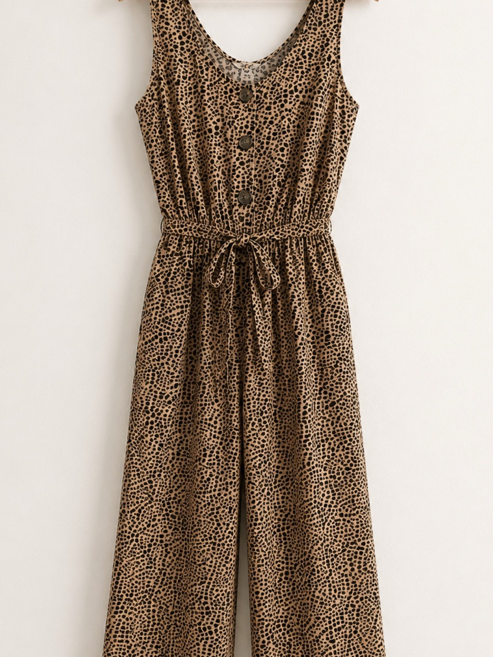 Joe Fresh Brown and Black Leopard-Print Wide-Leg Jumpsuit - Picture 2 of 2